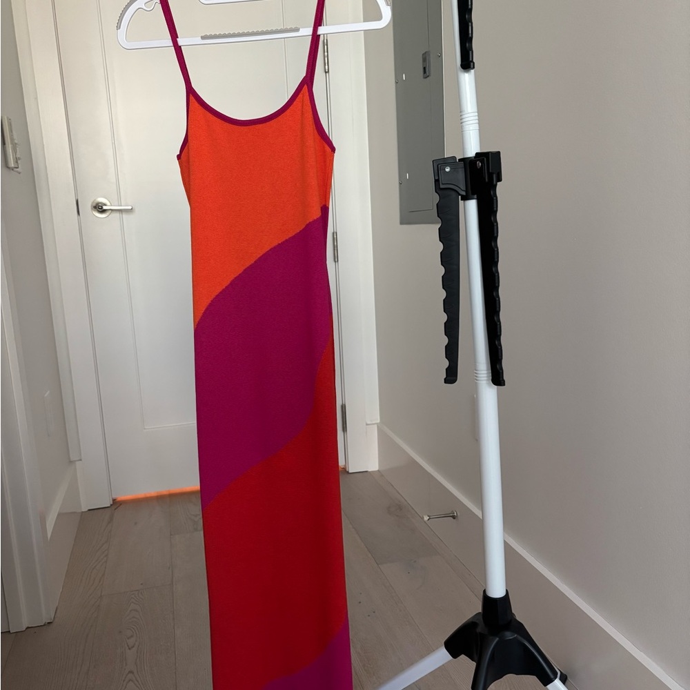 Mango Red and Pink Maxi Dress